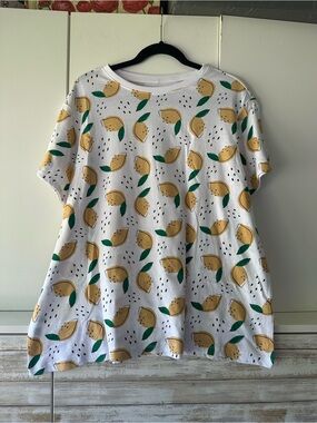 🍋 Primark Tan Citrus Print Tee UK 22/24 US 18/20 2XL